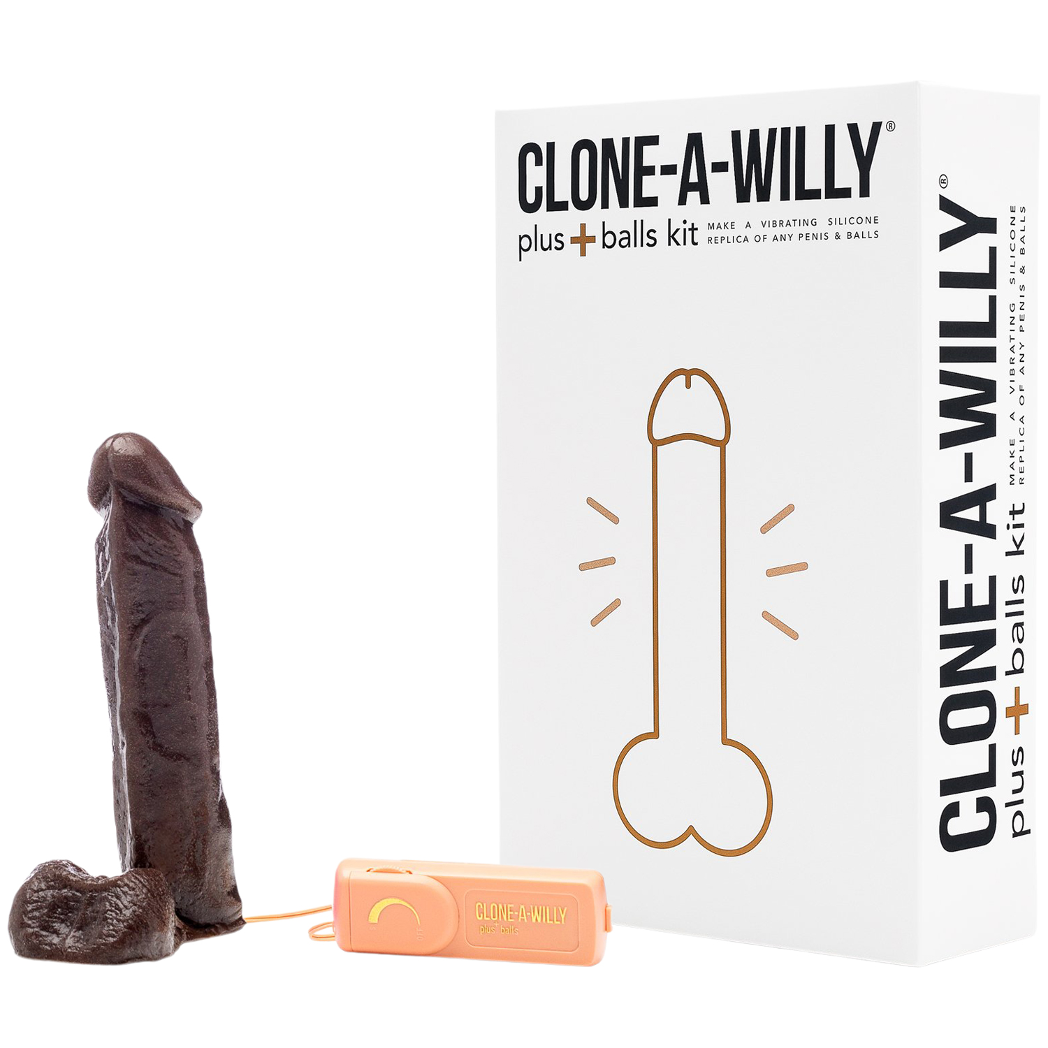 Clone-A-Willy Plus Balls Brown Clone Your Penis Kit   - Brun