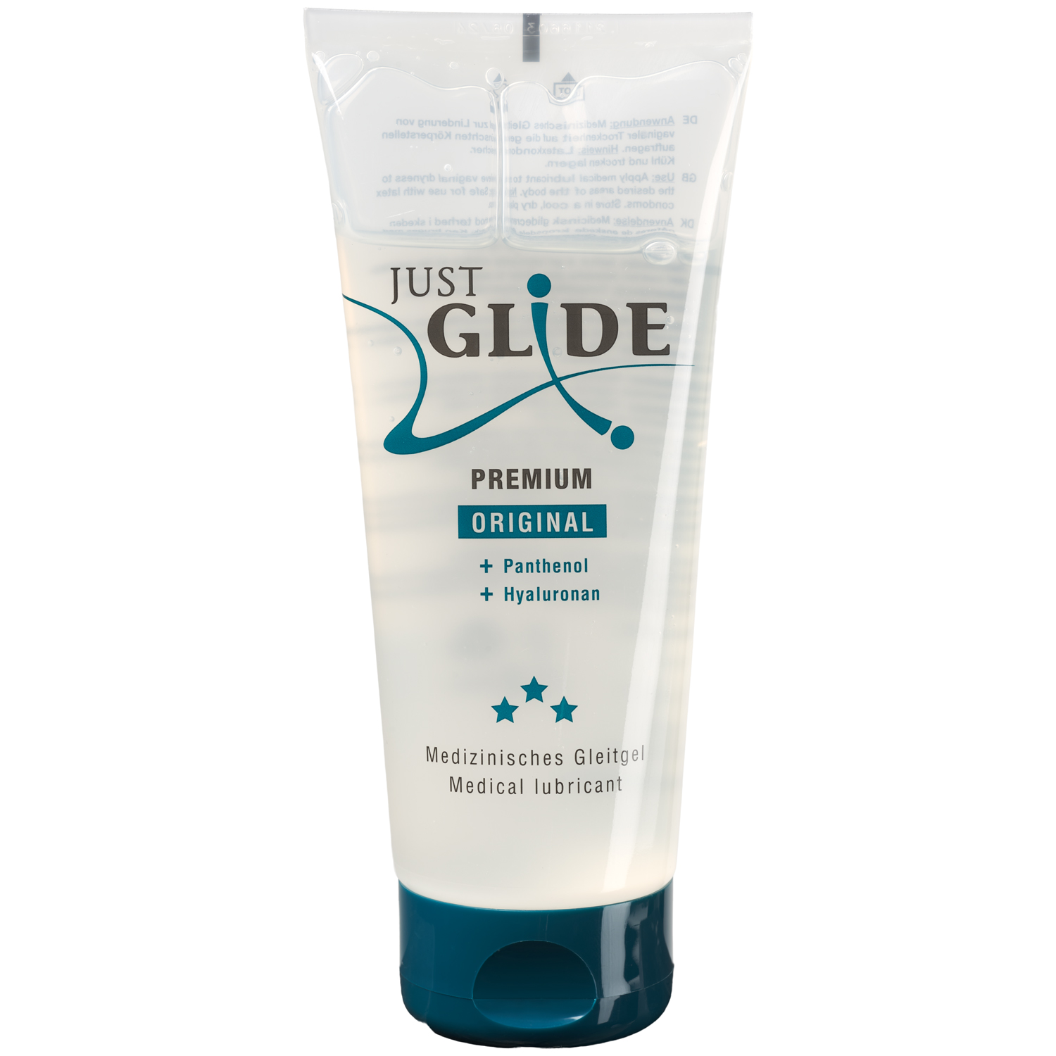 Just Glide Premium Original Vannbasert Glidemiddel med Hyaluronsyre 200 ml   - Klar