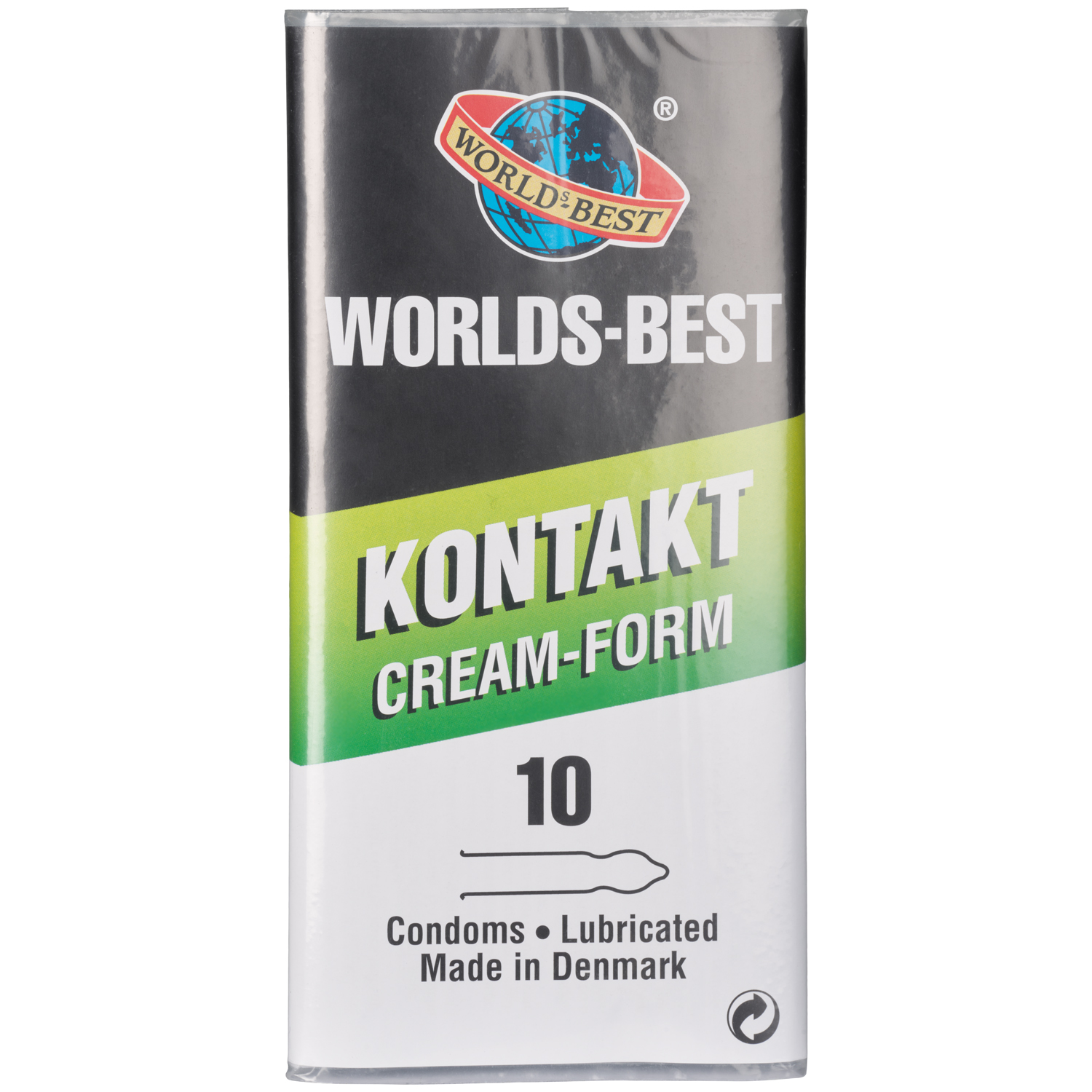 Worlds-best Kontakt Cream-Form Kondomer 10 stk.     - Klar - L