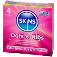 Skins Dots & Ribs Kondomer 4 stk