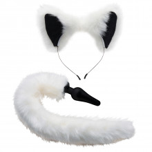 Tailz White Fox Tail Anaplugg og Ører  1