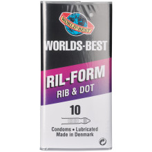 Worlds-best Ril-Form Rib And Dot Kondomer 10 stk Produktbilde 1