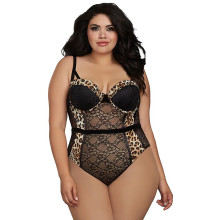Dreamgirl Leopard Teddy Plus Size Produktbilde 1