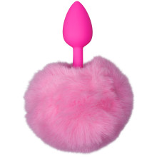 baseks Pink Furry Bunny Tail Analplugg Produktbilde 1
