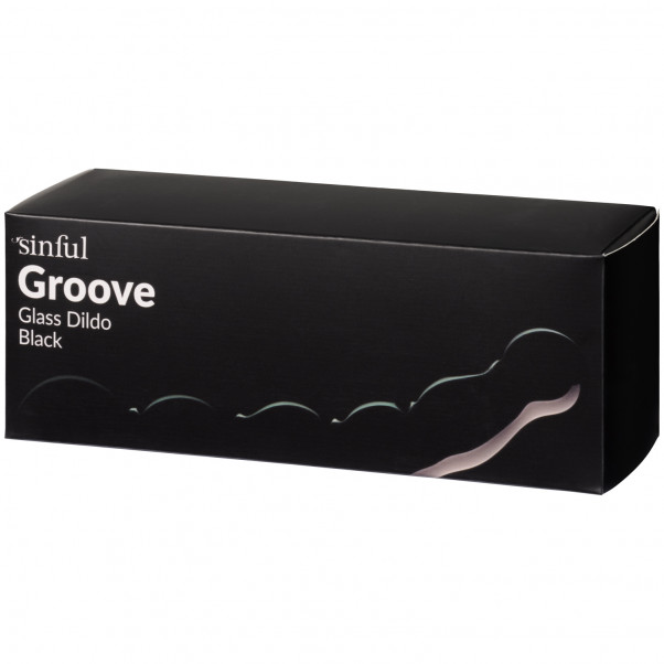 Sinful Black Groove Glassdildo 17 cm Emballasjebilde 90