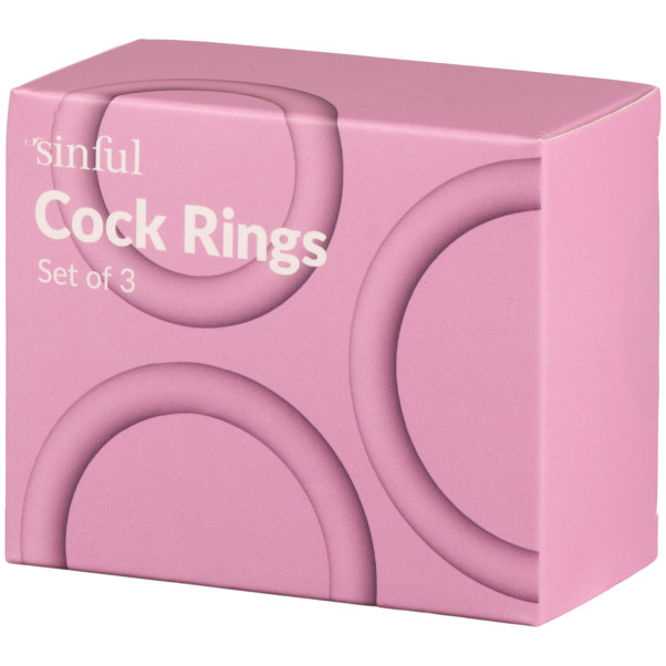 Sinful Playful Pink Penisring-sett 3 stk Emballasjebilde 90