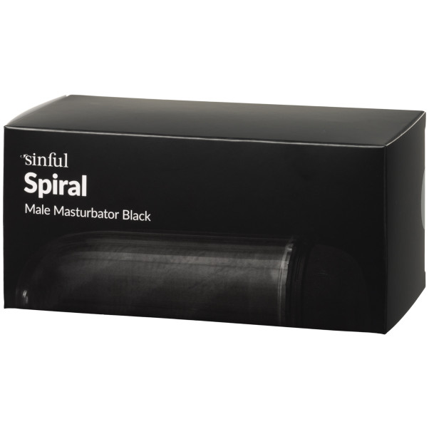 Syndig Spiral Svart Onaniprodukt for Menn Emballasjebilde 90