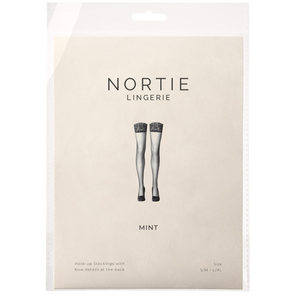 NORTIE Mint Hold-up Strømper med Sløyfedetaljer Emballasjebilde 90