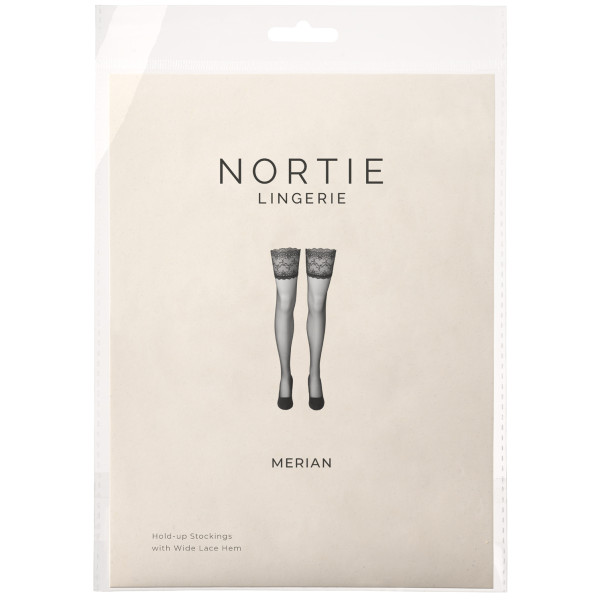 NORTIE Merian Selvsittende Strømper med Bred Blondekant Emballasjebilde 90