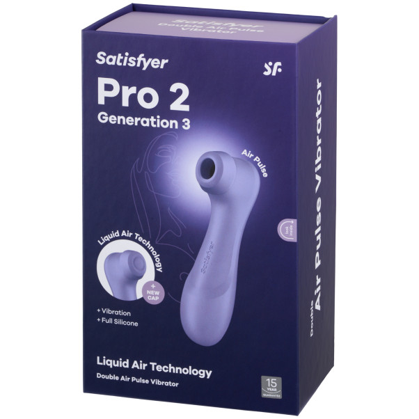 Satisfyer Pro 2 Generation 3 Lilla Liquid Air Klitorisstimulator Emballasjebilde 90